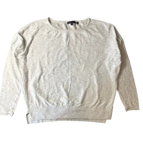 Vince Women's Long Sleeve Sweater Size Medium White/Gray - Picture 1 of 7